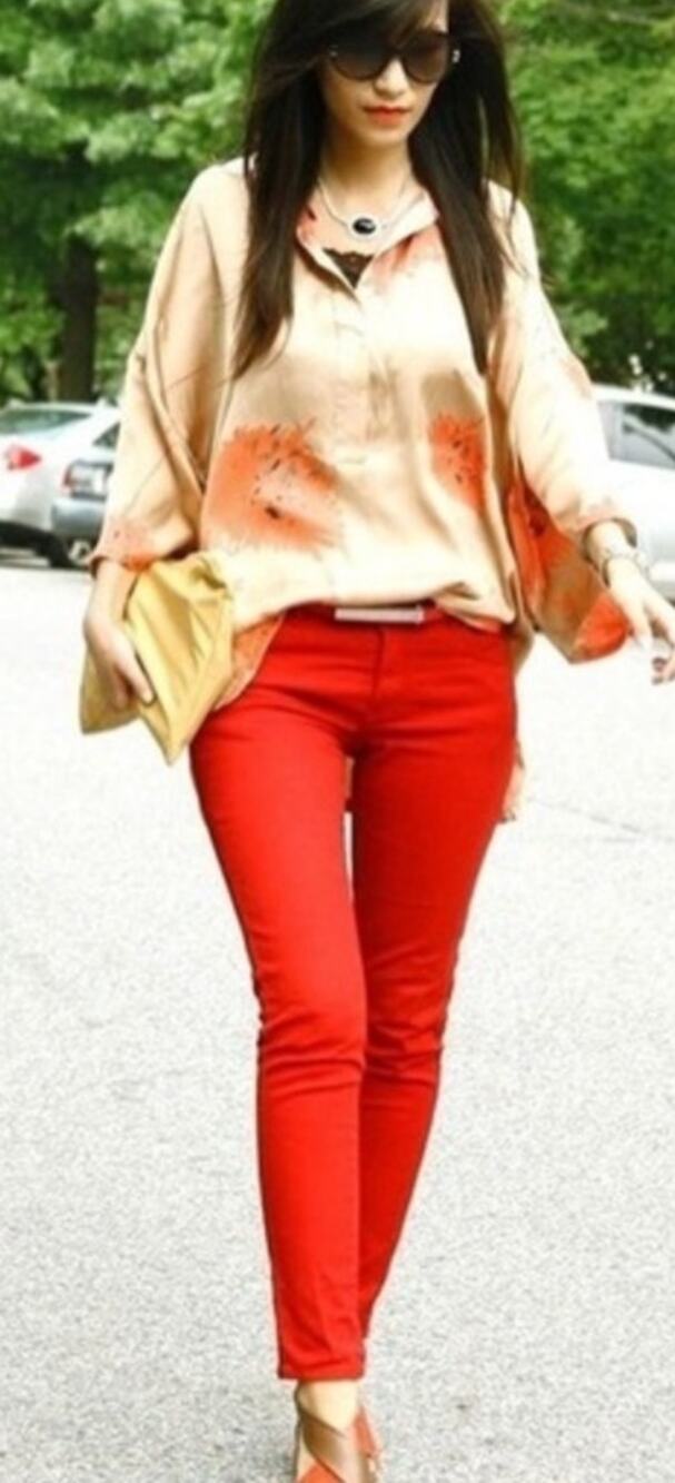 NEW FREE PEOPLE x SR vs SANDRINE ROSE Blood Red Skinny Jeans 24  V-DAY